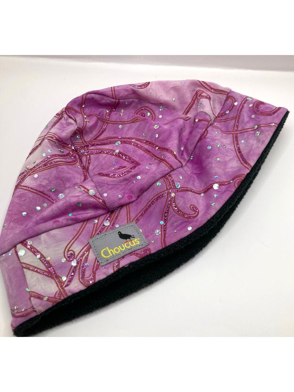 Choucas Kids 2-5 GLIDE Pink Tie-Dye Rhinestone Fleece Lined Winter Hat Outdoors